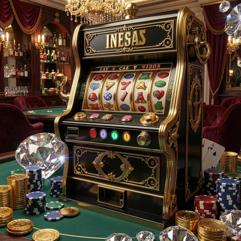 Luxury black and gold slot machine with triple lucky sevens and flying gold coins symbolizing big wins and premium casino entertainment at JJJJPH Philippines